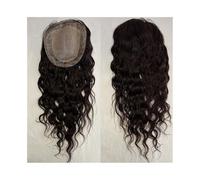 Topper Capelli Topper for capelli for donne, base in seta larga 12x13 cm con PU attorno a topper for umani Posticci, toppers for vergini europei a onda lunga da 8-22" Comfort(18 inches)