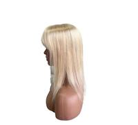 Topper con frangia per donne, base in seta di capelli umani, 12 x 13 cm, con clip nella parte superiore, parrucca per uso quotidiano, aggiunge volume (40,6 cm, 1001)