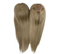 Topper da donnaVeri capelli umani, base mono for capelli diradati, leggero e traspirante, aggiunge volume e può essere arricciato Soffice e Naturale(P9-613,3''x5''14 inch)