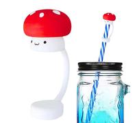 Topper De Paille De Champignon - Couvercle De Paille En Silicone, Bouchon De Paille De Dessin Animé Pour Les Boissons Pour | Bouchon De Paille À L'épreuve Des Fuites, Bouchon De Paille Réutili
