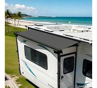 Topper dell'Auvent per Slide Out, Kit Modulare di Auvent Extensibile per Camper, Slideout Topper per Caravane e Motorhome, 120cm di Larghezza(Black,200cm/6.6ft)