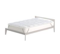 Topper Double Face 1 Piazza e Mezzo Trapuntato 300 gr/mq con Elastici Ice Refrigerante Bianco