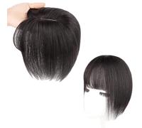 Topper for Capelli Castano Scuro for Donne Toupee for Capelli Veri Con Frangia, Clip Di Base Da 3"*5" In Parrucche Posticci for Capelli Diradati, Capelli Grigi(12 inch)