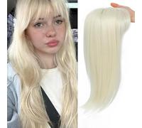 Topper For Capelli Con Clip E Frangia A Tenda - Pezzo Superiore Sintetico, Ombre Naturale, Da Indossare Ogni Giorno Adatto A Tutte Le Forme Del Viso, Tonalità Della Pelle(E)