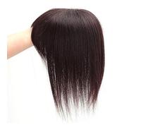 Topper for Capelli con Frangia 100% Veri Capelli Umani for Donne 12 X 13 Cm Base in Rete Toupet for Capelli Clip in Topper Estensioni for Capelli Che Si Assottigliano (Color : Brown, Size : 35cm)