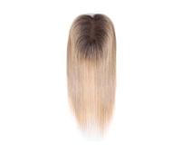Topper for capelli da 12 pollici for donne senza frangia, extension for capelli umani da 4,5 * 5 pollici con base in pizzo(Ombre Blonde Hair)