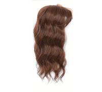Topper for capelli da 14 pollici for donne con capelli radi, base larga 6,5''x6,5'' con frangia, pezzi di parrucca in pizzo invisibile fatti a mano(Reddish Brown)
