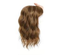 Topper for capelli da 14 pollici for donne con capelli radi, base larga 6,5''x6,5'' con frangia, pezzi di parrucca in pizzo invisibile fatti a mano(Auburn)