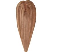 Topper for capelli da 3"X5" for donne, cuoio capelluto umano vero, biologico con capelli diradati, clip in frangia, pezzi di capelli Soffice e Naturale(Light Brown,14 inch)