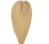 Topper for capelli da 3"X5" for donne, cuoio capelluto umano vero, biologico con capelli diradati, clip in frangia, pezzi di capelli(Blonde,14 inch)