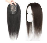 Topper for Capelli Da 45 Cm for Donne Parrucche Di Capelli Umani Al 100% Base Da 3x5 Pollici Clip In Toupet Superiore Eleganti Extension for Capelli Lisci for Leggera Perdita Di Capelli(Brown)