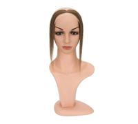 Topper for capelli da donna, in capelli umani, lunghezza 10 pollici, con attaccatura dei capelli naturale, for la perdita dei capelli, con gancio a mano, nodo singolo, invisibile(Medium Brown)