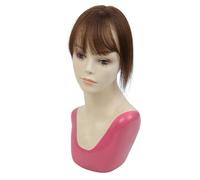 Topper for capelli da donna, veri capelli umani, frangia sottile 3D a 360°, for donne con capelli diradati, 5 cm x 9 cm Topper per Capelli da Donna(20cm,Medium Brown)