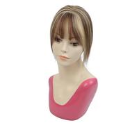 Topper for capelli da donna, veri capelli umani, frangia sottile 3D a 360°, for donne con capelli diradati, 5 cm x 9 cm(30cm,Brown to Caramel Blonde)