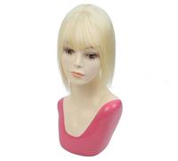 Topper for capelli da donna, veri capelli umani, frangia sottile 3D a 360°, for donne con capelli diradati, 5 cm x 9 cm Topper per Capelli da Donna(35 cm,Blonde)