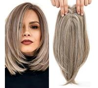 Topper for capelli for diradamento con frangia, parrucchino sintetico con clip, pezzo dall'aspetto naturale for le donne, parrucca quotidiana traspirante e leggera(F)
