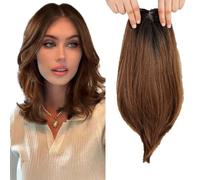 Topper for capelli for diradamento con frangia, parrucchino sintetico con clip, pezzo dall'aspetto naturale for le donne, parrucca quotidiana traspirante e leggera(P)