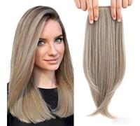 Topper for capelli for diradamento con frangia, parrucchino sintetico con clip, pezzo dall'aspetto naturale for le donne, parrucca quotidiana traspirante e leggera(H)