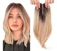 Topper for capelli for diradamento con frangia, parrucchino sintetico con clip, pezzo dall'aspetto naturale for le donne, parrucca quotidiana traspirante e leggera(B)