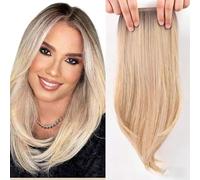Topper for capelli for diradamento con frangia, parrucchino sintetico con clip, pezzo dall'aspetto naturale for le donne, parrucca quotidiana traspirante e leggera(K)