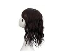 Topper for capelli for donne con capelli radi, frangia sintetica riccia ondulata e sottile da 14 pollici con clip(6)