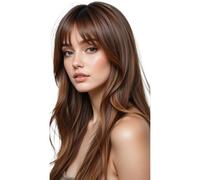 Topper For Capelli For Donne Con Capelli Radi, Parrucche Sintetiche A Strati Lunghe 16 Pollici, Base 4"x4" For Uso Quotidiano per Donne Affascinanti(Light Brown)