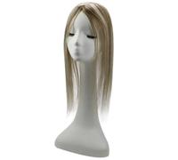 Topper for capelli monouso da 13 * 13 cm, base umana, for donne, con clip for capelli diradati, realizzati a mano Soffice e Naturale(P8-60,16inch)