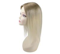 Topper for capelli umani 13 * 13 cm, base mono, for donne, con clip for capelli diradati, fatti a mano(T10-613,16inch)