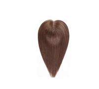 Topper for capelli umani con base svizzera da 6x5 pollici, topper veri 12 donne fermagli diradati in Remy Hairpiece Extension per Capelli(Brown)