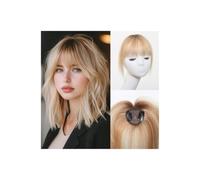 Topper for capelli umani con frangia d'aria, estensioni dei capelli con clip