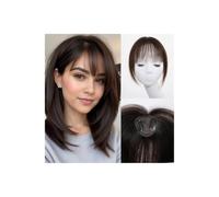 Topper for capelli umani con frangia d'aria, estensioni dei capelli con clip