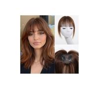 Topper for capelli umani con frangia d'aria, estensioni dei capelli con clip