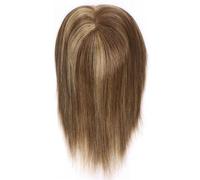 Topper for capelli umani corti da donna da 10 pollici, Topper for capelli 6x6,5 pollici Mono Base invisibile Clip for parte centrale in pezzi di capelli per Donne Affascinanti(4-27)