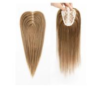 Topper for capelli umani da 16 pollici for donne con capelli che si assottigliano, base in pizzo invisibile fatto a mano da 3x4 pollici con 3 clip(Highlight)