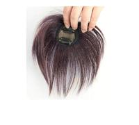 Topper for capelli umani da 4 pollici for donne, clip in toupet for aggiungere volume Extension per Capelli(Dark Brown)