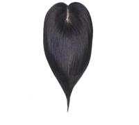 Topper for capelli umani da donna, 10 pollici 10x12 cm, neri come il carbone, base in seta sottile con clip in Remy Hairpieces for uso quotidiano Soffice e Naturale