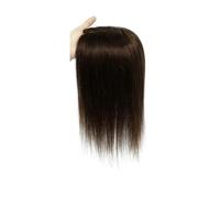 Topper for capelli umani da donna | For diradare i capelli e coprire le radici grigie(Brown,14 INCH_10X12 CM)