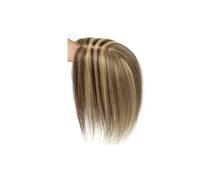 Topper for capelli umani for capelli diradati. Pezzi for capelli da donna, parte centrale, frangia laterale Aspetto naturale(P4-27)