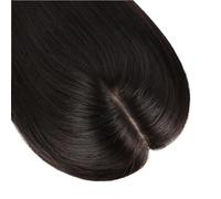 Topper for capelli umani for donne con capelli diradati, base in seta grande 12X13 cm con clip for parrucchino superiore Capelli Estensioni(12 inch,Natural Black)