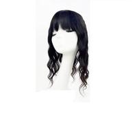 Topper for capelli vergini europei da 5x5 pollici, clip in base di seta con frangia, for capelli radi da donna(18 inch)
