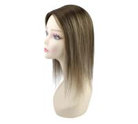 Topper for capelli veri da donna, 13 * 13 cm, senza frangia, capelli Remy Premium a base mono Soffice e Naturale(4-27-4,14inch)