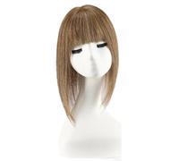 Topper for capelli veri for donna, 14 pollici con frangia, base 5"x5,5", 3 clip, copre i capelli diradati per Donne Affascinanti(FK010-2-LH)