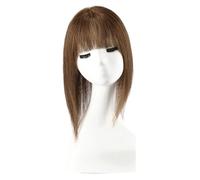 Topper for capelli veri for donna, 14 pollici con frangia, base 5"x5,5", 3 clip, copre i capelli diradati per Donne Affascinanti(FK010-1-LH)