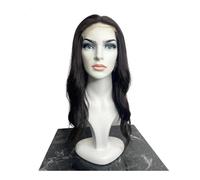 Topper for donna in veri capelli umani, ampia area di copertura 8"x8", base MONO ondulata naturale con clip, nero naturale Topper per Capelli da Donna(24 IncH)