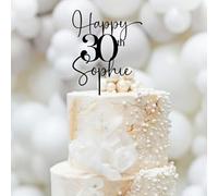 Topper For Torta Acrilico Personalizzato Di Buon Compleanno, Moderno Personalizzato Qualsiasi Nome Qualsiasi Età 16/18/30 Decorazione For Torta Dolce Festa Felice(B)