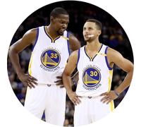 Topper in ostia, Cialde per torte e cupcake a Tema Golden State Warriors, Cake Design, Dischi Commestibili, SENZA GLUTINE (07)