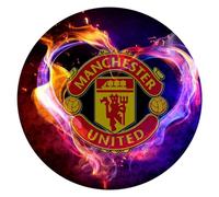 Topper in ostia, Cialde per torte e cupcake a Tema Manchester United, Cake Design, Dischi Commestibili, SENZA GLUTINE (04)