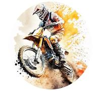 Topper in ostia, Cialde per torte e cupcake a Tema Moto Cross, Cake Design, Dischi Commestibili, SENZA GLUTINE (02)