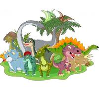 Topper in ostia per torte e cupcake a Tema Dinosauri, Cake Design, Dischi Commestibili, SENZA GLUTINE (09)