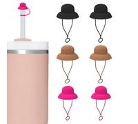 Topper in paglia | Coperchio antipolvere in paglia riutilizzabile a forma di cappello, accessori per bevande a prova di perdite, forniture colorate per uso quotidiano, viaggi su strada